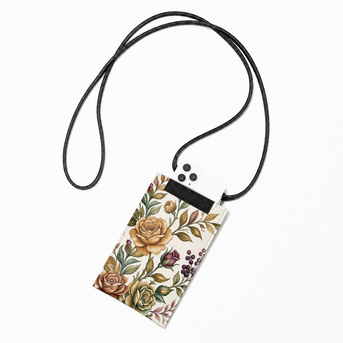 Crossbody Phone Bag - Vintage Botanical Floral