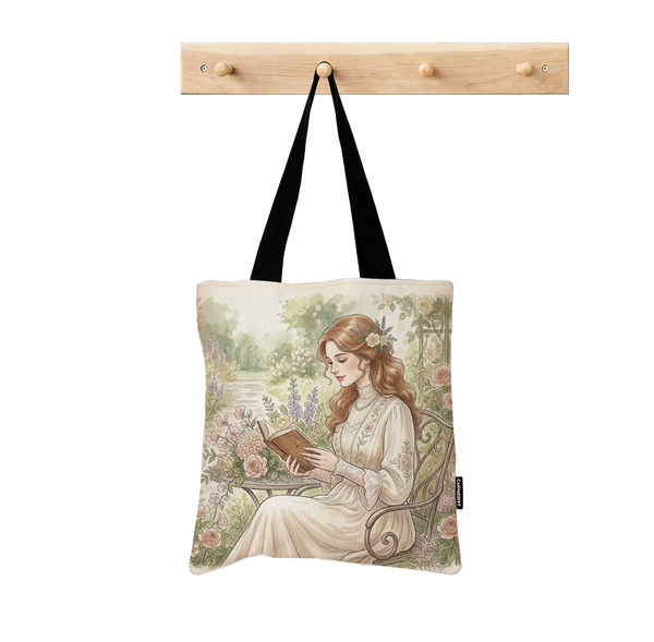 Tote Bag - Vintage Lady Reading Woman