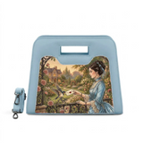 Blue Chic Peek Handbag Vintage Lady Sending Love Letter via Bird