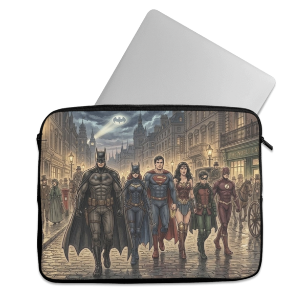 Laptop Sleeve Vintage League Superheroes Street Walk Victorian