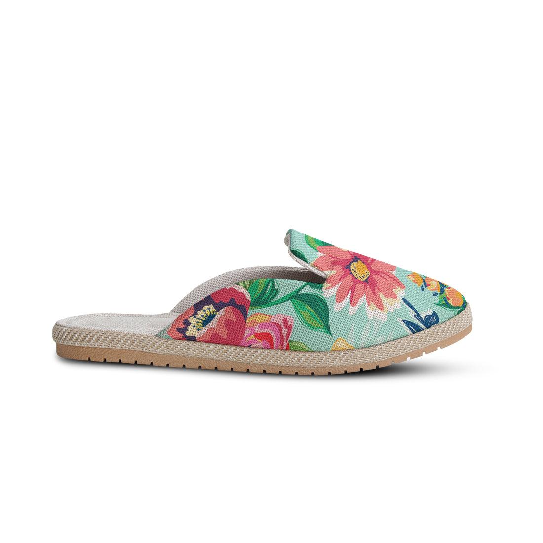 Voyage Mules Cyan Floral