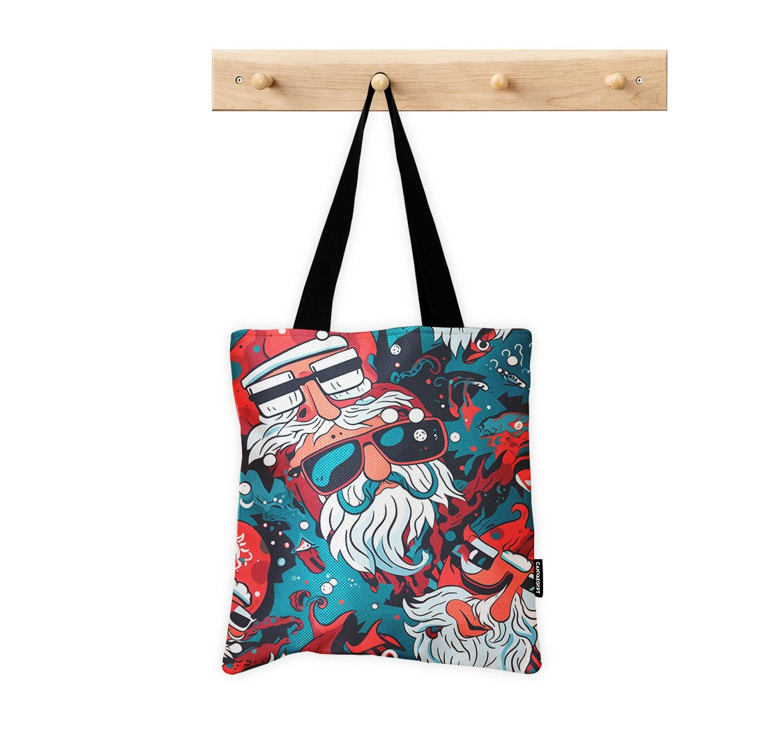Tote Bag Funky Festivities with Santa Swag - 2