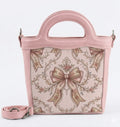 Rose Top Handle Handbag Romantic Coquette Vintage Rose Lace Bows