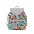 White Aurora Backpack Colorful Leaf