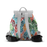 White Aurora Backpack Colorful Leaf - CANVAEGYPT