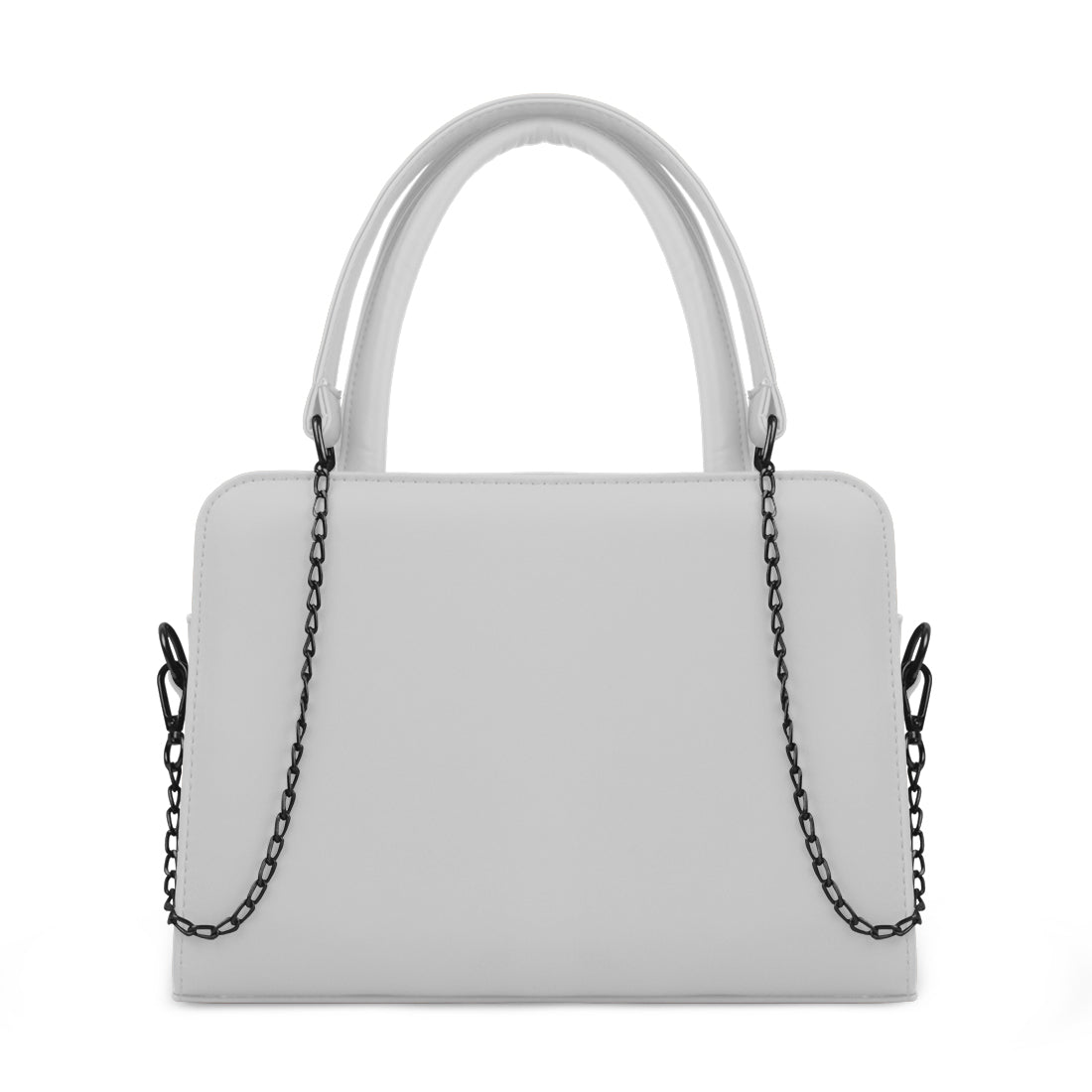 White Chain Accent Handbag - 1
