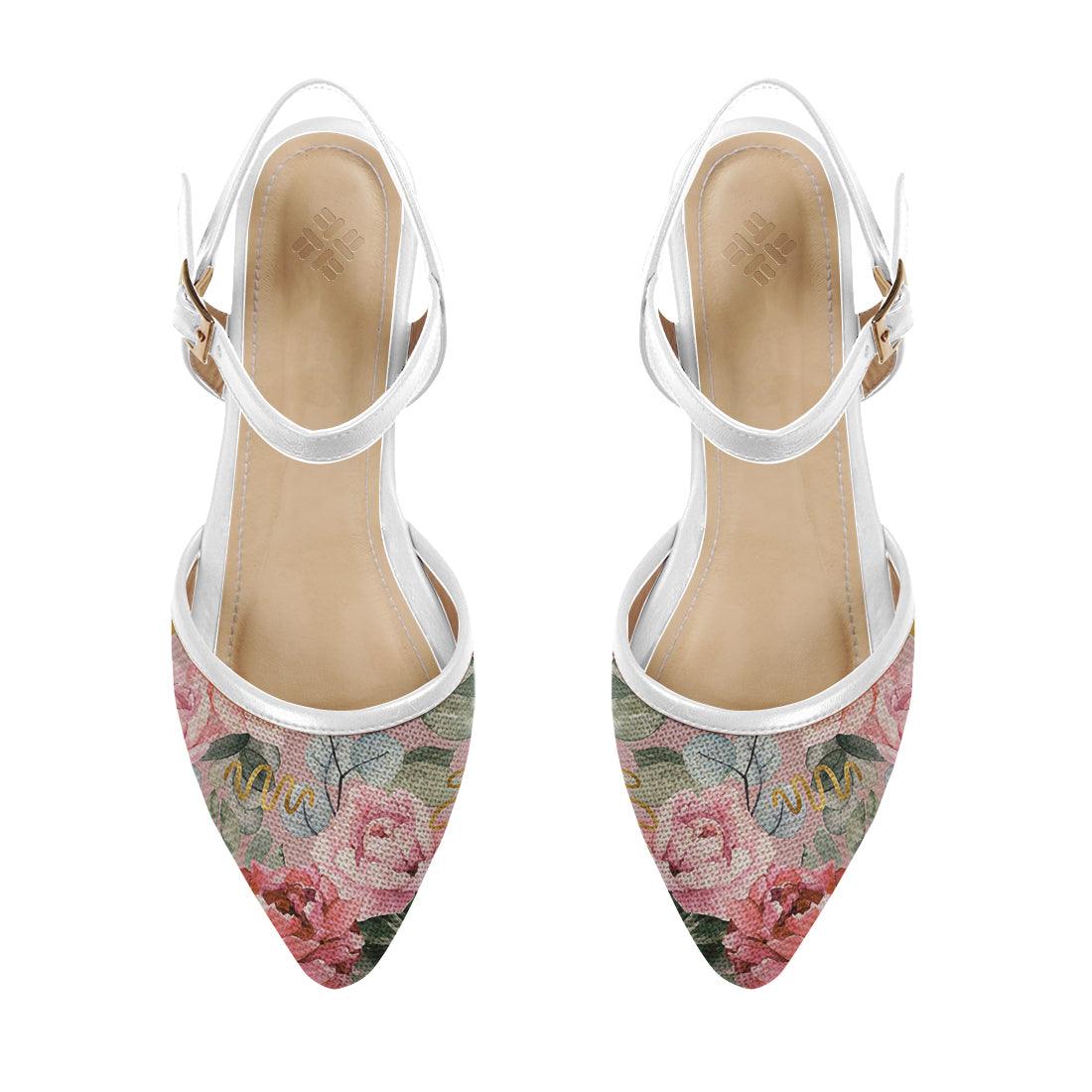 White Closed Strap Sandal Watercolor gentle - 1