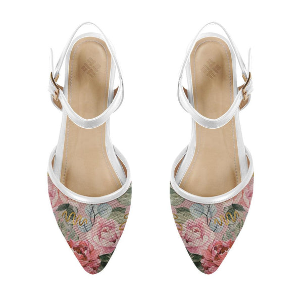White Closed Strap Sandal Watercolor gentle - 1