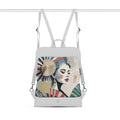 White Laptop Backpack Lady