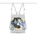 White Laptop Backpack  Young Beauty