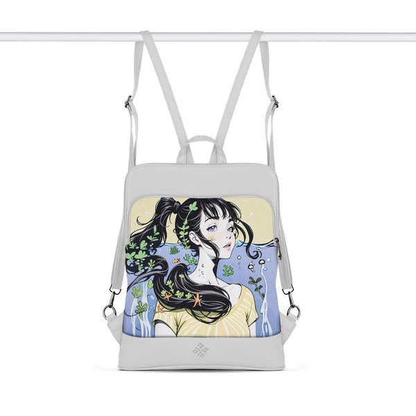 White Laptop Backpack  Young Beauty - CANVAEGYPT