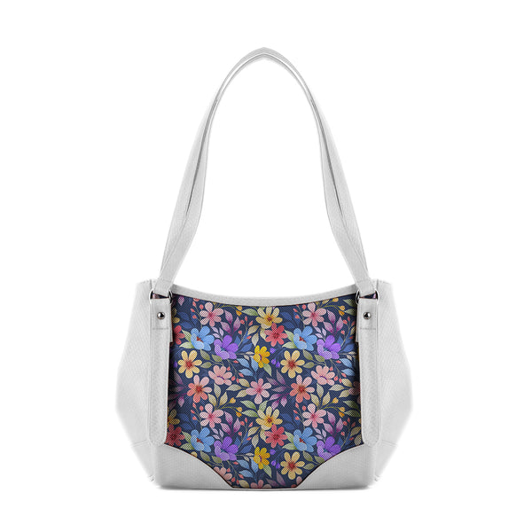 White Leather Tote Bag White Nature - 1