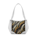 White Leather Tote Bag connected