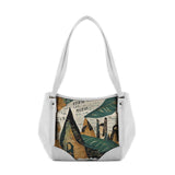 White Leather Tote Bag old magazine - CANVAEGYPT