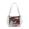 White Leather Tote Bag palestine eyes