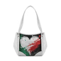 White Leather Tote Bag palestine heart