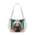 White Leather Tote Bag palestine panda