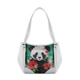 White Leather Tote Bag palestine panda - CANVAEGYPT
