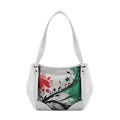 White Leather Tote Bag palestine up