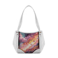 White Leather Tote Bag wavy sky