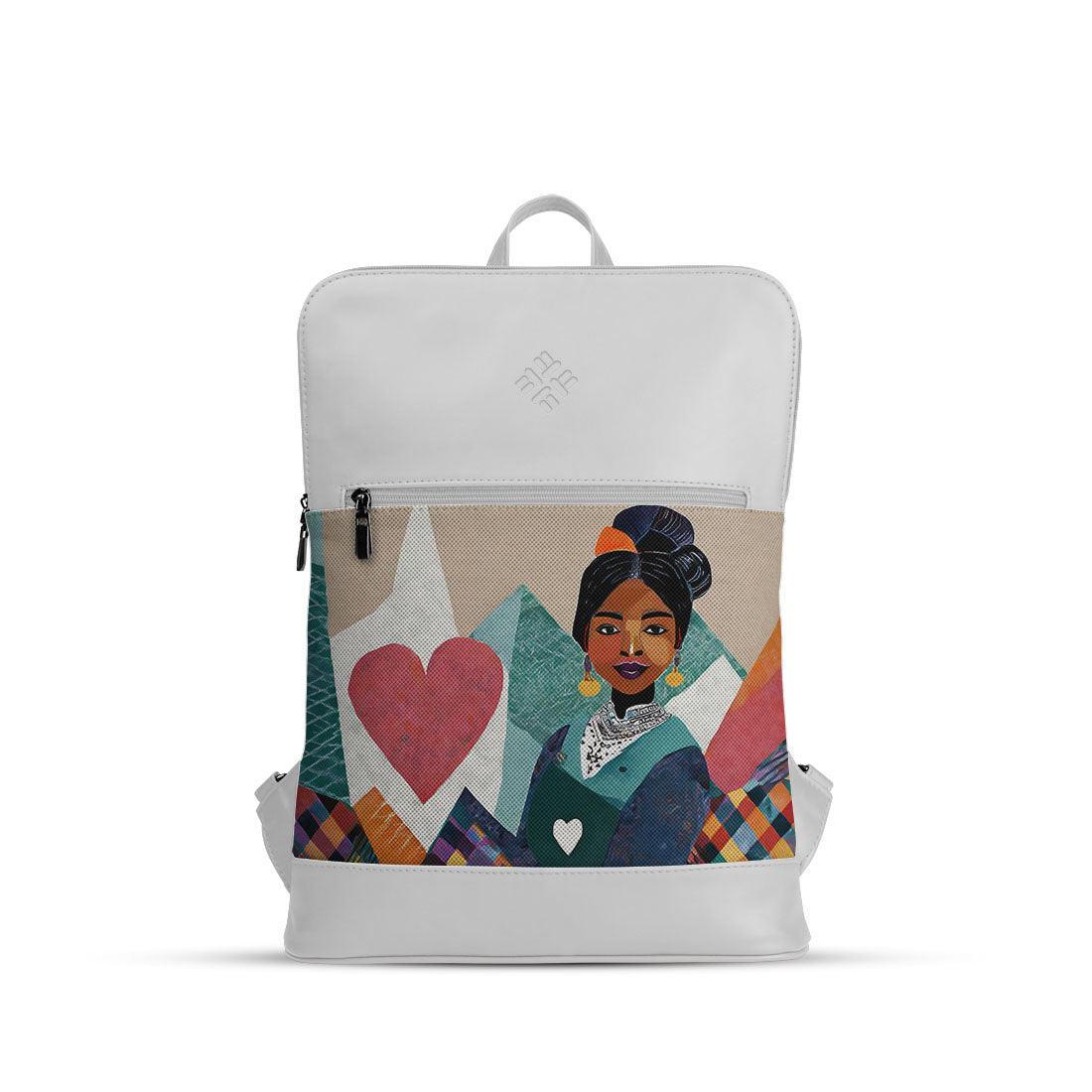 White Orbit Laptop Backpack Simple Girl - CANVAEGYPT