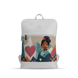 White Orbit Laptop Backpack Simple Girl - CANVAEGYPT