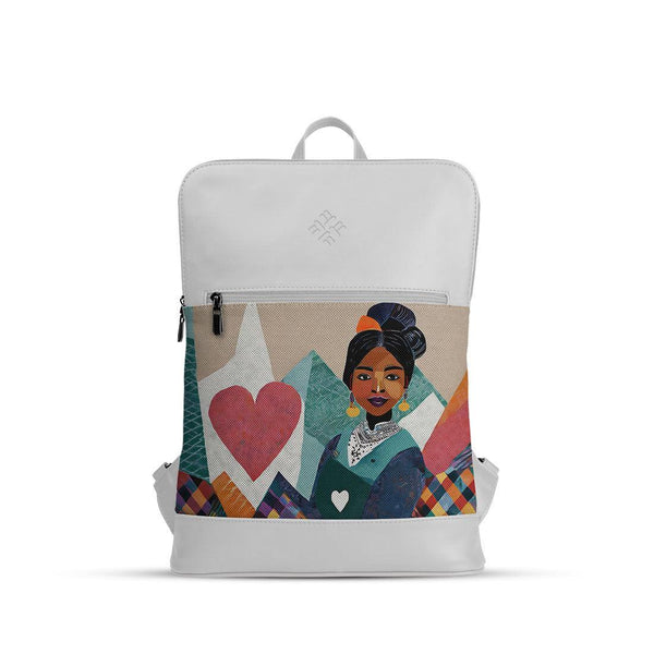 White Orbit Laptop Backpack Simple Girl - CANVAEGYPT