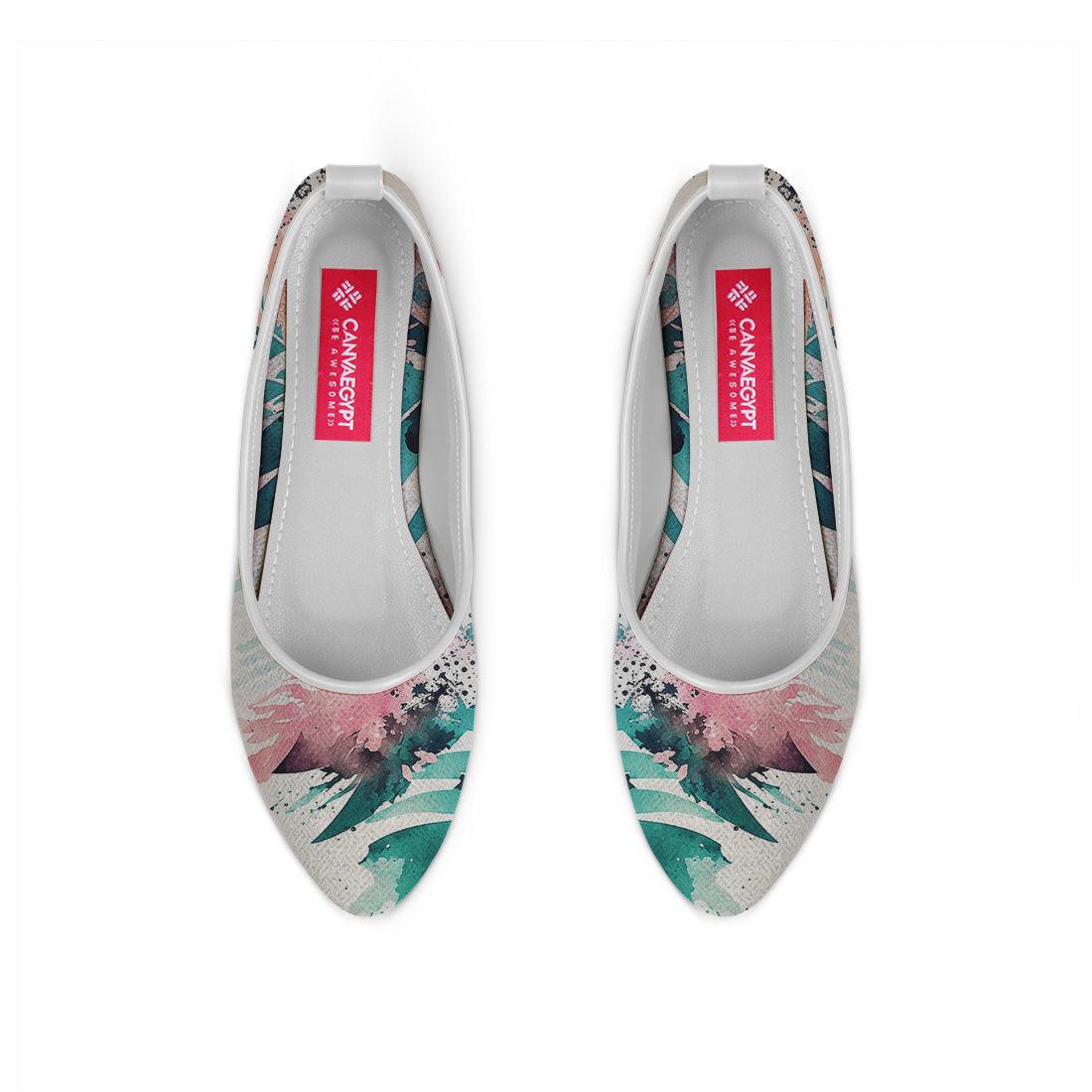 White Round Toe Shoe Leaf