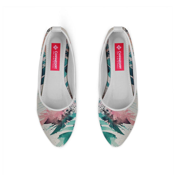 White Round Toe Shoe Leaf