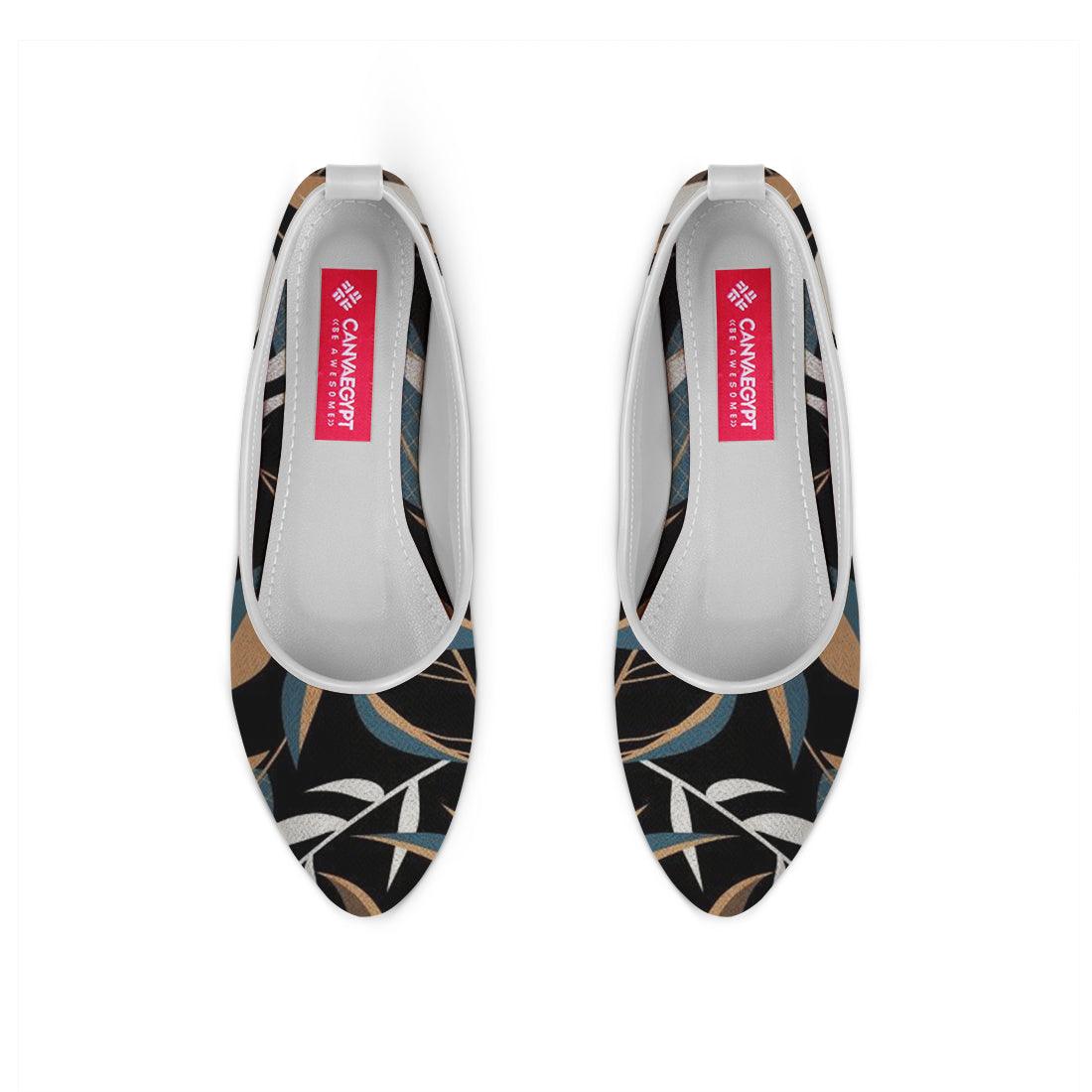 White Round Toe Shoe Leaves