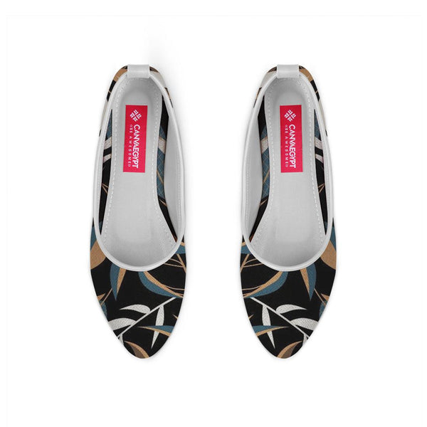 White Round Toe Shoe Leaves