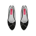 White Round Toe Shoe Line in black