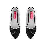 White Round Toe Shoe Line in black
