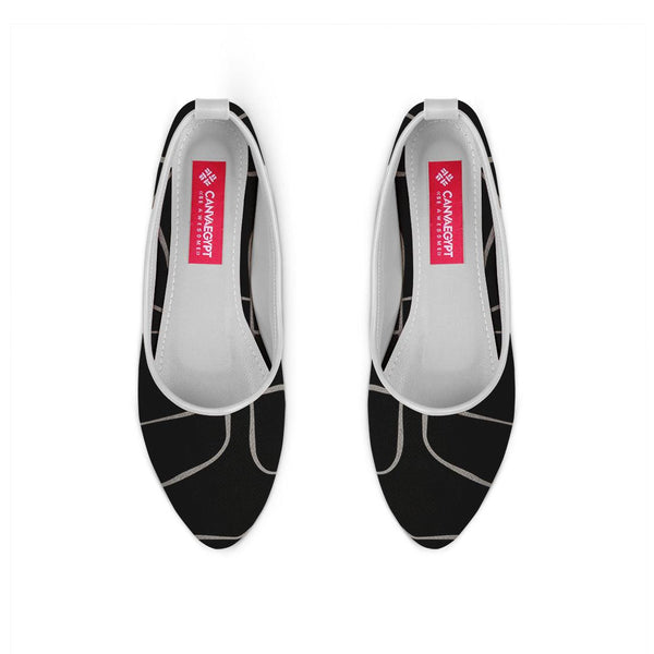 White Round Toe Shoe Line in black
