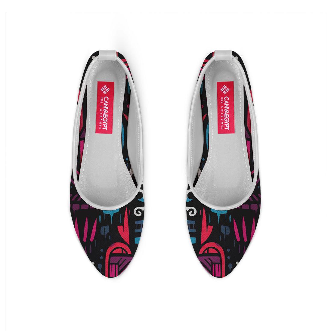 White Round Toe Shoe Muddled - CANVAEGYPT