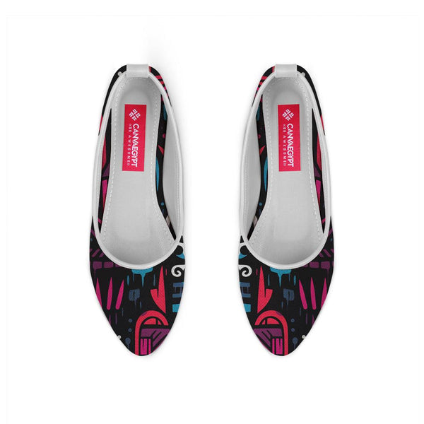 White Round Toe Shoe Muddled - CANVAEGYPT