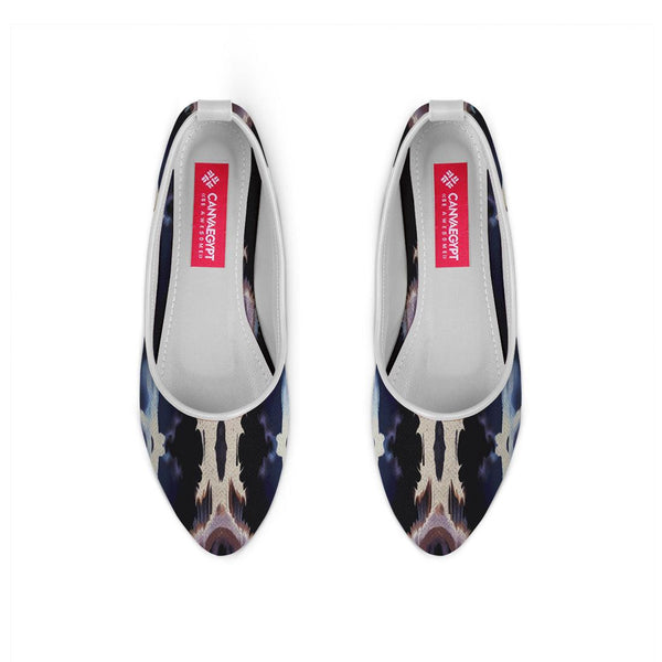 White Round Toe Shoe Puzzling - CANVAEGYPT