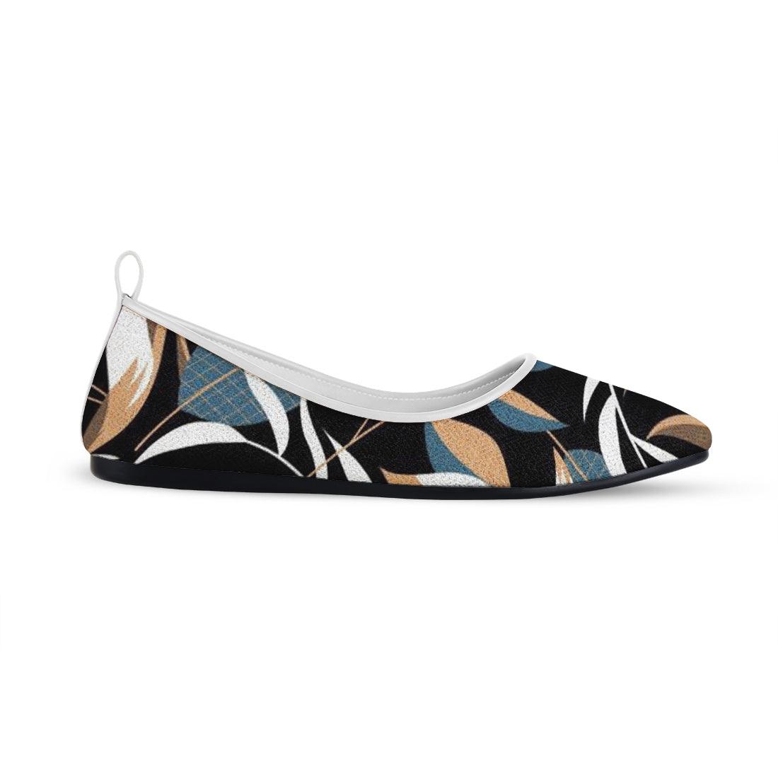 White Round Toe Shoe Leaves