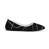 White Round Toe Shoe Line in black