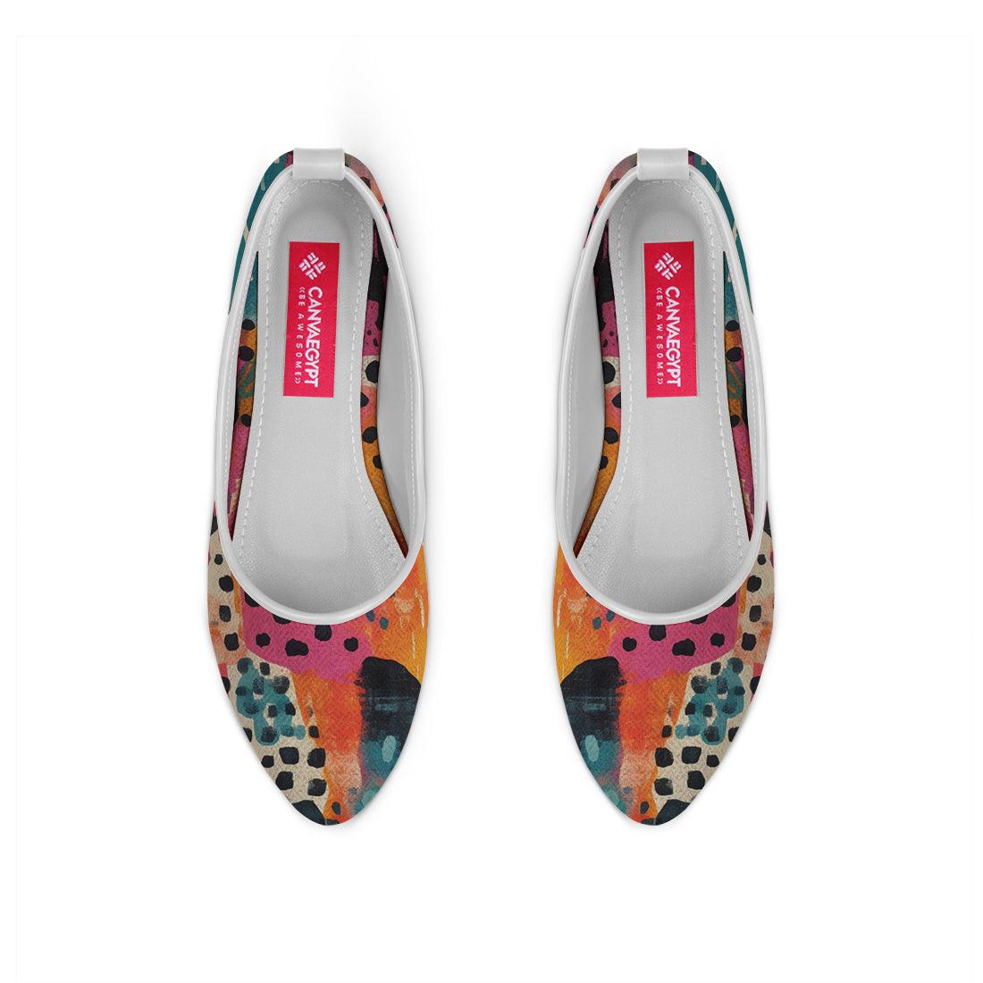 White Round Toe Shoe Splash - CANVAEGYPT