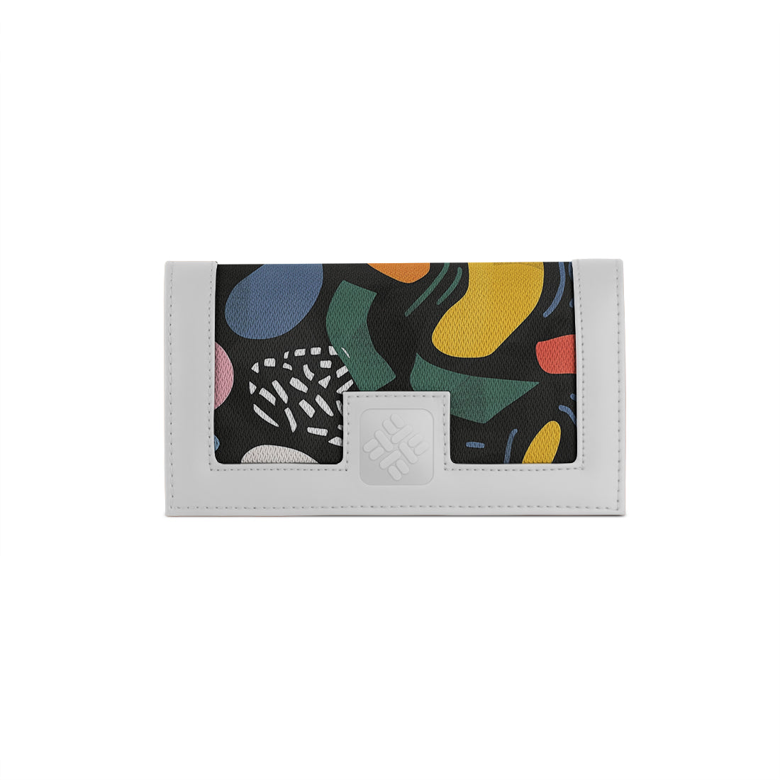 White Sleek Elegance Fold Wallet Featuring Bold Geometric Pops - 2