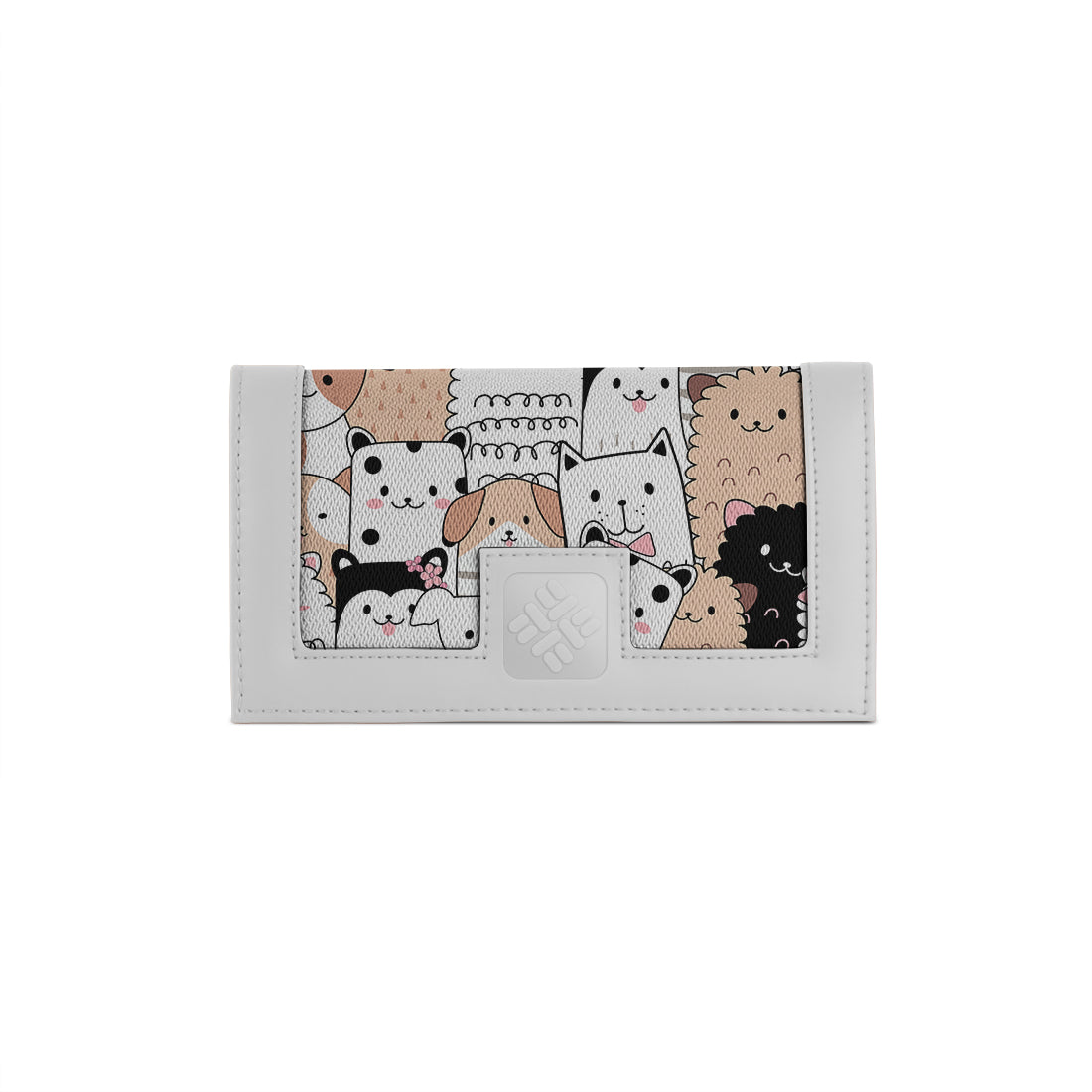 White Sleek Elegance Fold Wallet Playful Kawaii Critter Charm - 2