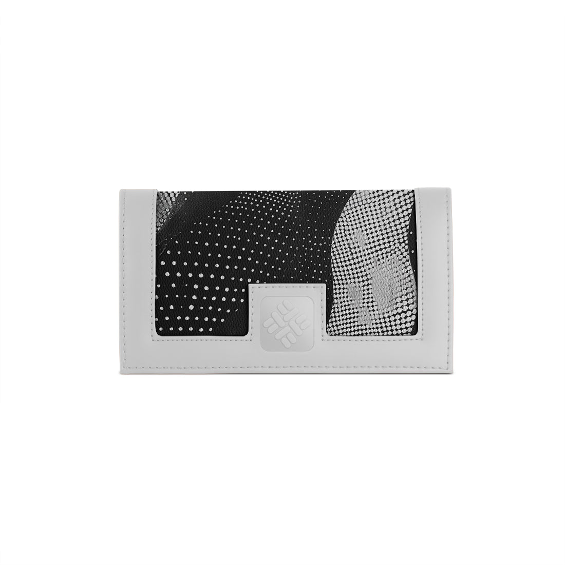 White Sleek Elegance Fold Wallet with Dynamic Halftone Patterns - 2
