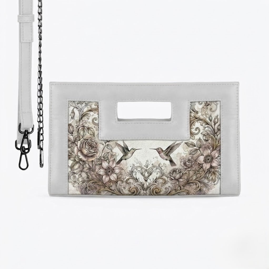 White City Sleek Clutch Hummingbird Floral Soft Floral Aesthetic