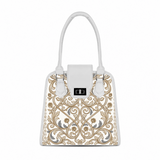 White Metropolitan Charm Bag Golden Baroque Floral