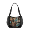 Black Leather Tote Bag Spiral