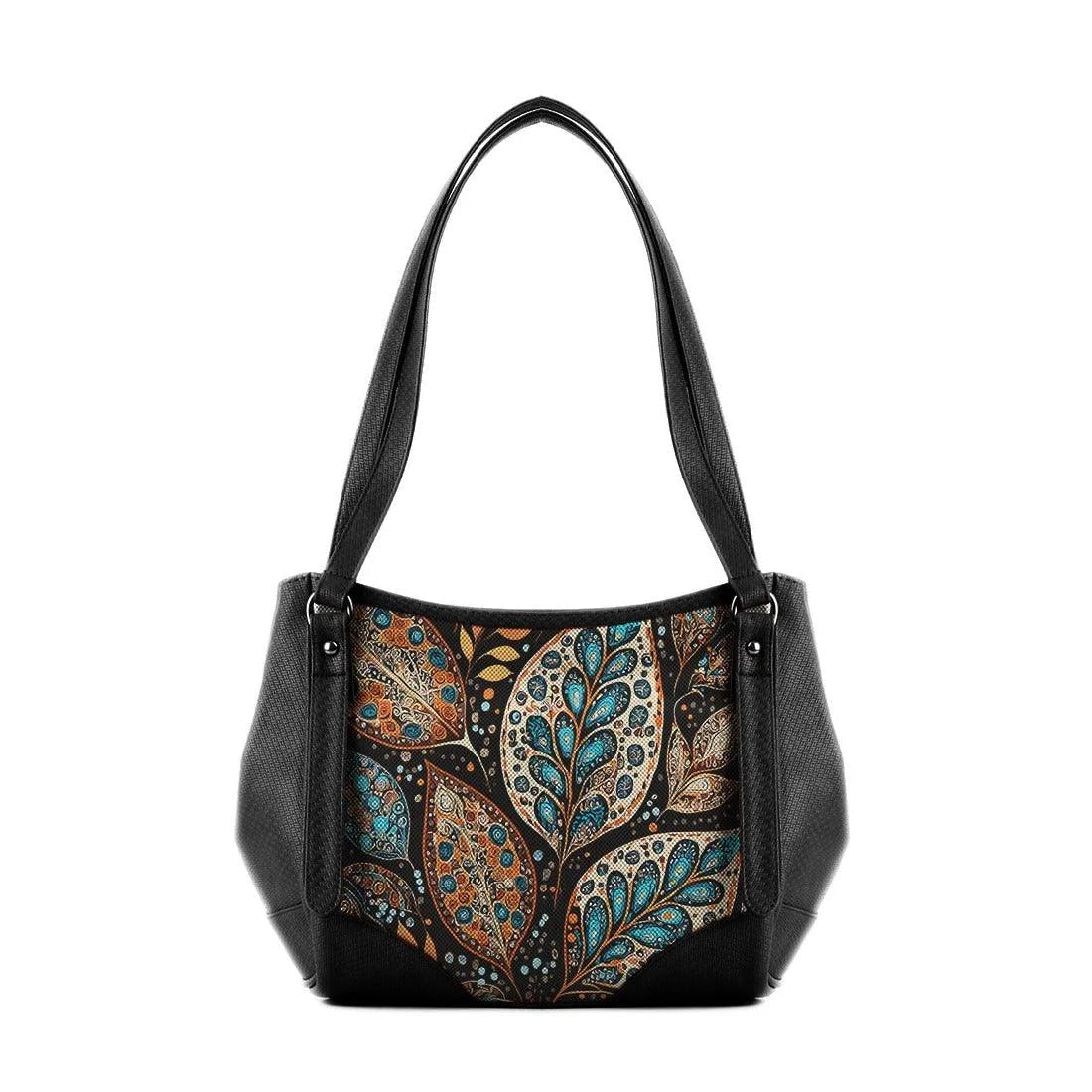 Black Leather Tote Bag Spiral - CANVAEGYPT
