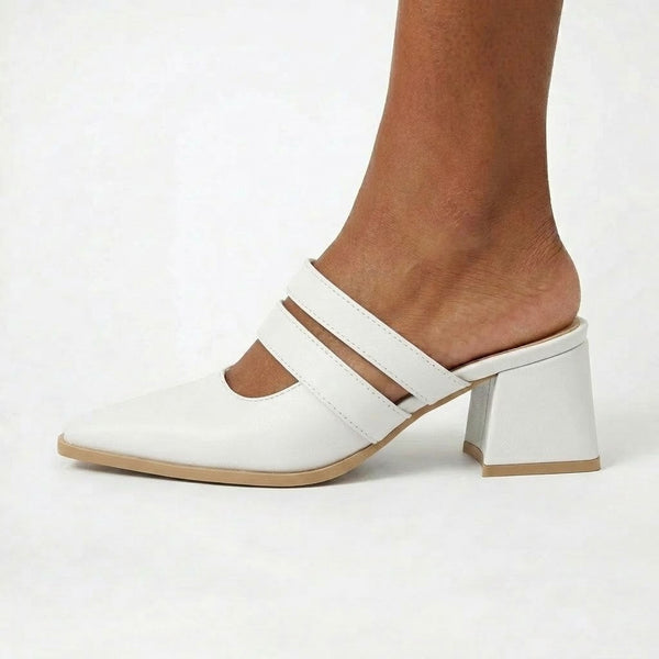 White Double Strap Mules – Step Into Your Power