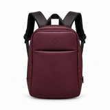 Daybook Backpack – Burgundy faux leather laptop backpack – شنطة ضهر لابتوب حريمي نبيتي – ECADRA