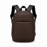 Daybook Backpack – Chocolate Brown faux leather laptop backpack – شنطة ضهر لابتوب حريمي بني شوكولاتة – ECADRA